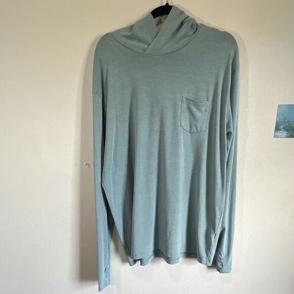 Free Fly Apparel Other - FREE FLY Men's XXL Blue Bamboo Pullover Hoodie Long Sleeve Chest Pocket Logo